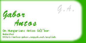 gabor antos business card